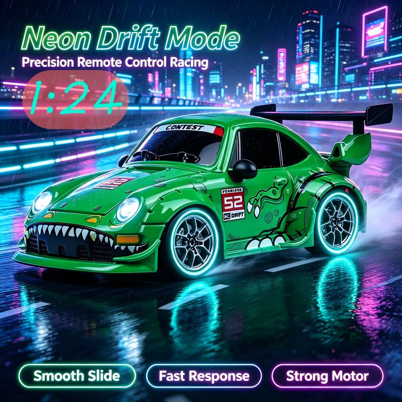 Portable Mini 1: 24 Speed 4-wheel Drive RC Drift Remote Control Car 2.4G Remote Control Racing Car Children Electric Toy Christmas Gift for Children