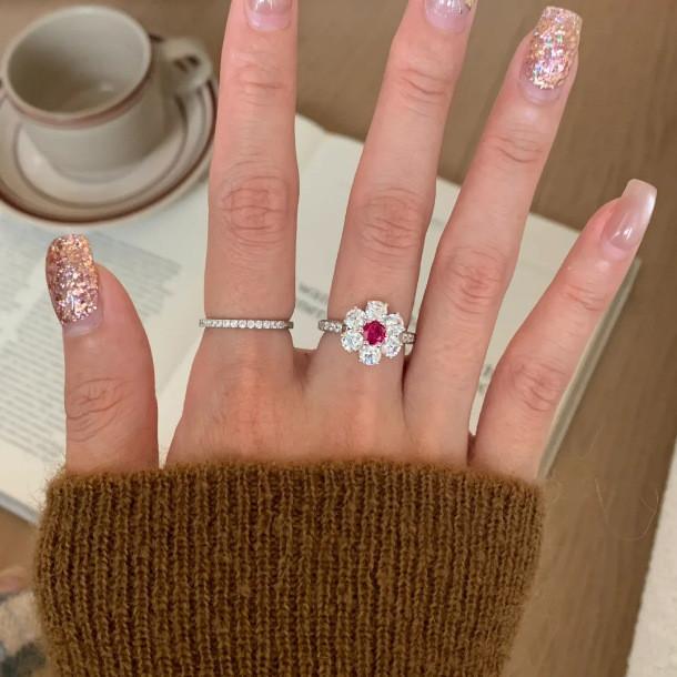 Delicate Open Adjustable Flower Ring Crafted From Copper For Chic Summer Fashion Style