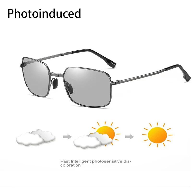 New  High-quality Fashion Foldable Polarized Sunglasses Men Women Vintage Portable Folding Metal Frame Sun Glasses UV400