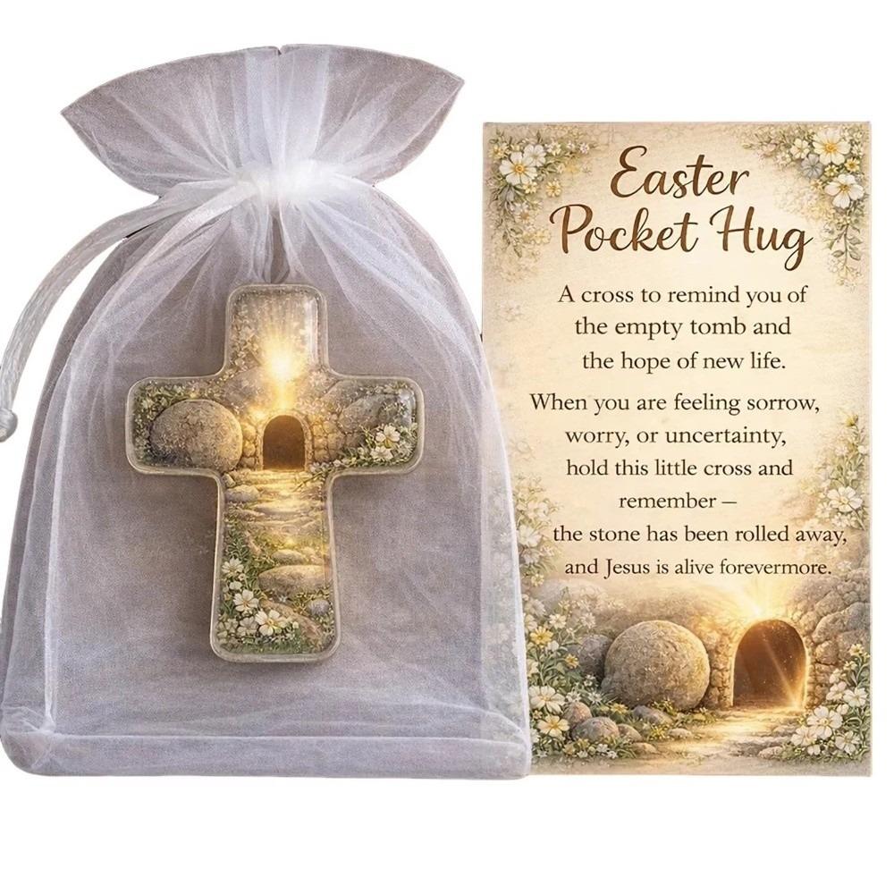 

Easy To Carry Handmade Easter Pocket Hug Card Thoughtful Surprise Element Easter Surprise Card Rabbit Theme Acrylic Plane