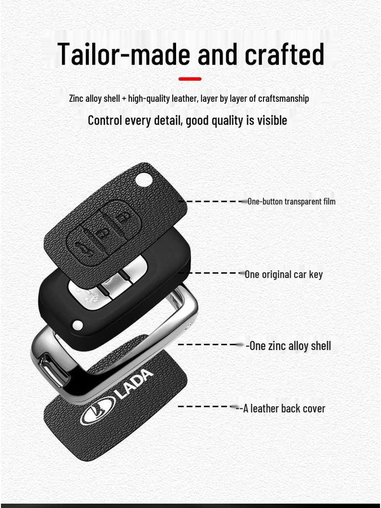LADA Key Case: Premium Metal Shell for Renault Cars - Unisex Design