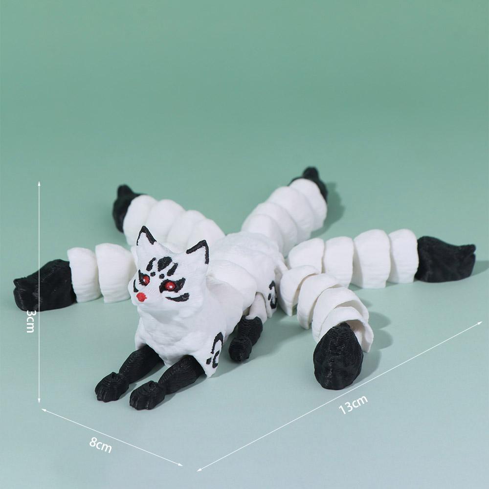Five Tailed 3D Printed Animal Ornament Movable Five Tailed Animal Figure Office Decor