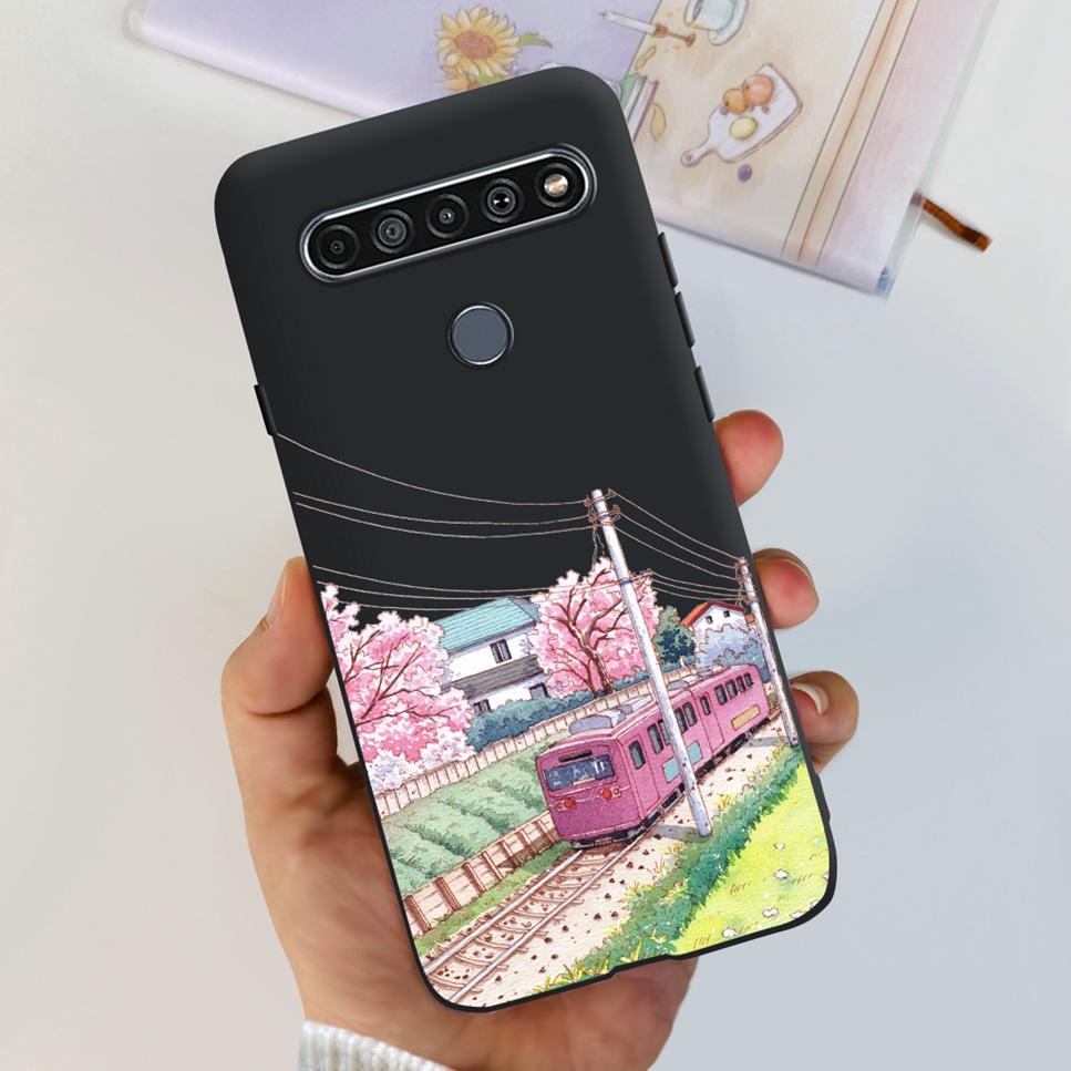 For LG K41S K 41S Case 2020 Black Silicone Cute Fashion Flower Shockproof Bumper For LGK41S LM-K410 Phone Back Cover 6.55" Funda