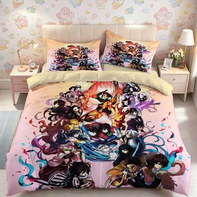 Comforter Sets Anime Demon Slayer Duvet Cover and Pillowcase,kids' Double Bed Bedding Set ,home Bedroom Decor,gift for Boys Girl