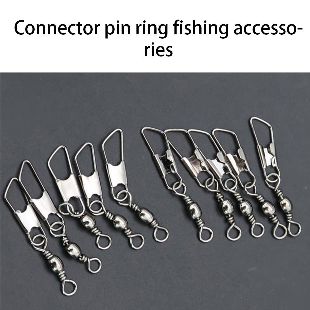 10pcs Fishing Swivel Connector Stainless Steel Fishhook Snap Tools Tackle Fitting Connect Component Replace Fittings