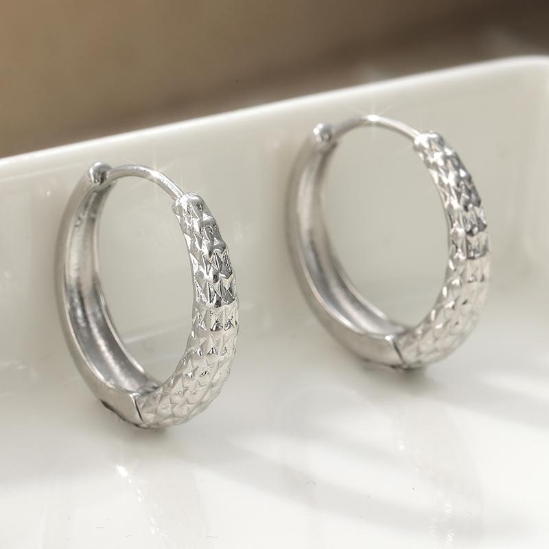 Romantic Concise Silvery Plated Hoops Earrings for Couples Exquisite Party Festival Versatile Jewelry Accessories Gifts