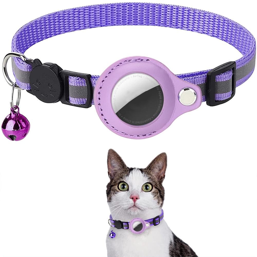 Katzen-Tracking-Halsband, verstellbar, Anti-Verlust, reflektierendes Design, Schutzhalsband, kompatibel mit Airtag