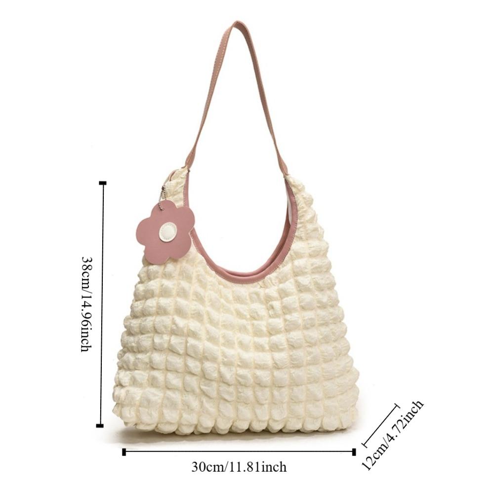Underarm Bag Light Weight Tote Bag Plaid Fold Cloud Bag Pleated Bubble Shoulder Bag  Office Worker