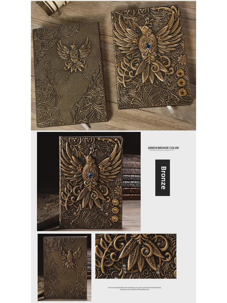 Phoenix Diamond European Retro PU Notebook & Travel Diary