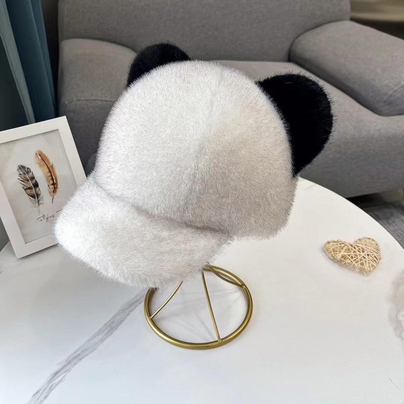 

Искусственный мех норки, Кепка-утка, Женская, Зимний новый стиль, Уличная бейсболка, Корейская версия, Модная и универсальная, Толстая и теплая шапка слоновая кость