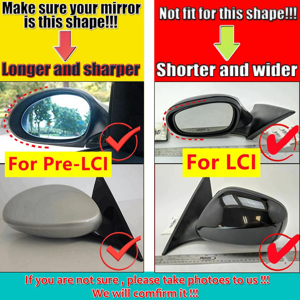 Replacemen Rear View Mirror Cover Caps For BMW 3 Series E81 E82 E87 E88 E90 E91 E92 E93 2005-2013 Side Wing Mirror Cap
