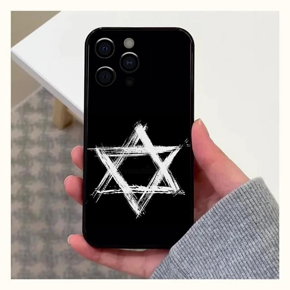 David Jewish Star Symbol Phone Case For Apple iPhone 15,14,13,12,11,Pro,X,XS,Max,XR,Plus,Mini Soft Black Cover