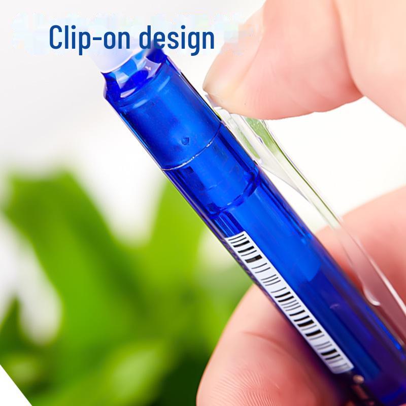 Erasable Gel Pen Set with Push Mechanism & Blue Ink, Includes Rubber Eraser - 0.5mm, Perfect for Students