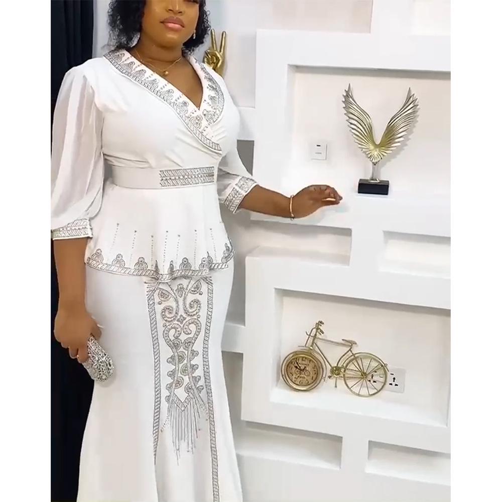 Wish Celebrity Slim Fit Two-Piece Dress Set: Top and Skirt, European and American Style, Plus Size Women's Fashion