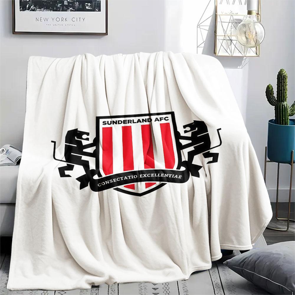 1PC Sunderland Association Football Club Patterned Flannel Blanket Suitable For All Seasons for Home Decor Warmth and Comfort Gifts Holiday Present