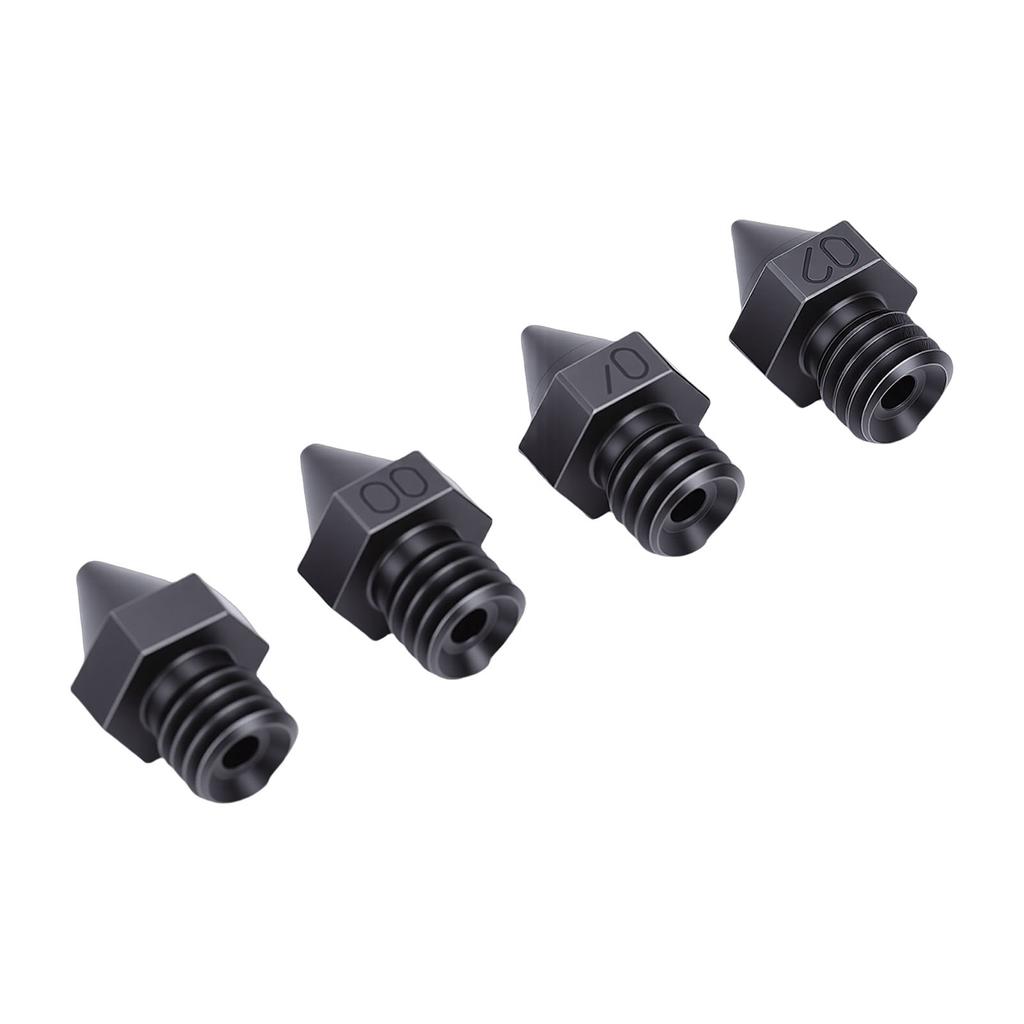 4 Pcs 3D Printer Nozzle Replacement for Raise3D 3D Printer 0.2mm 0.4mm 0.6mm 0.8mm Hardened Steel Extruder Nozzle