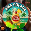 Vintage Metallväggkonst 2D Pina Colada Retro Bardekoration Skylt