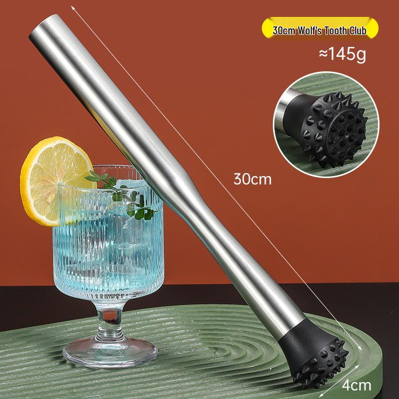 Stainless Steel Ice Crusher & Cocktail Muddler - Plastic Milk Tea & Lemon Hammer Bar Tool