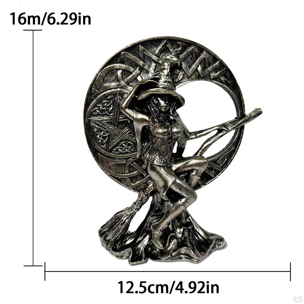 Halloween Figurine Decorative Sculpture Witch Statue Desktop Ornament Decor for Cabinet