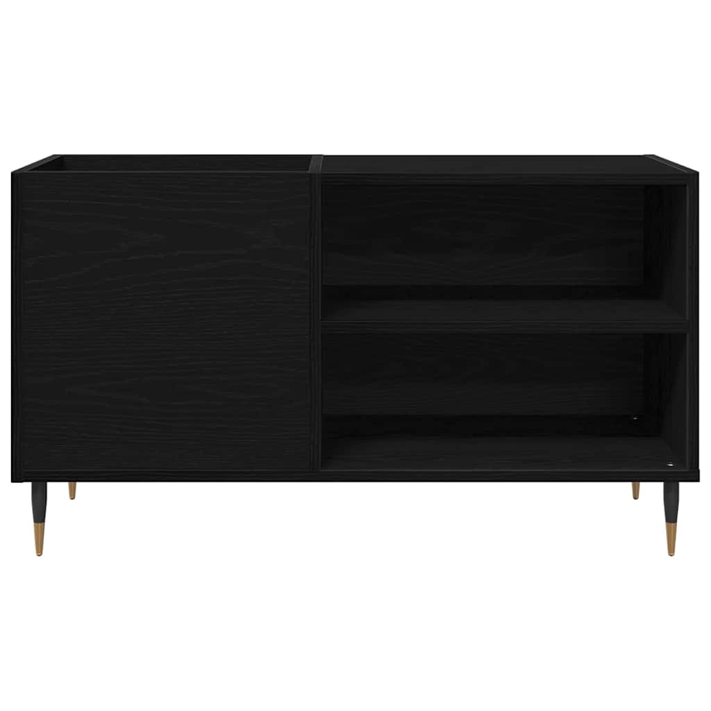 Record Cabinet Black Oak Effect 85 x 38 x 48 cm