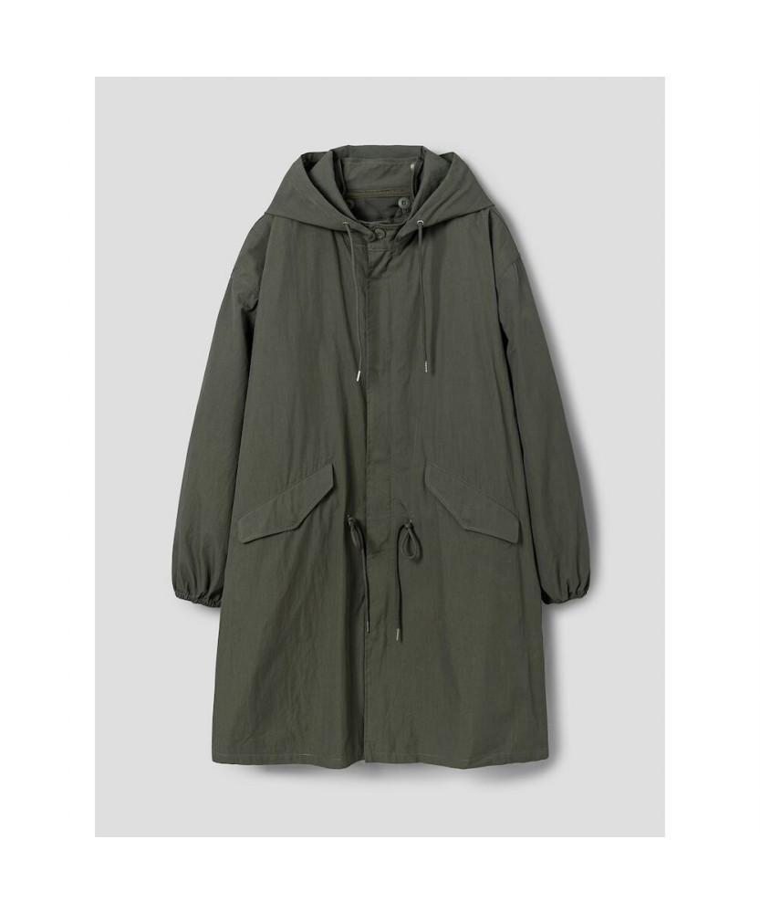 8Seconds Liner Detachable Fishtail Hooded Long Jacket Khaki
