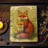 Fox Leather Journal: Large 200 Page Grimoire, Blank Book of Shadows