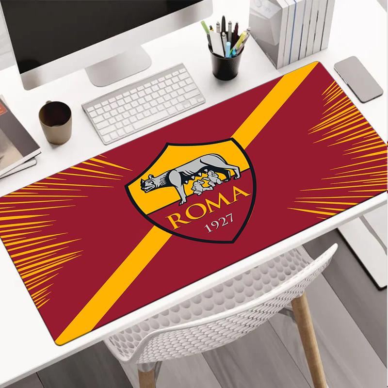 Tappetino per mouse Emblema Football Club Roma, Tappetino per mouse da gioco, Tappetino per tastiera, Decorazione per scrivania per computer portatile, Regalo per tifoso, Regalo di compleanno