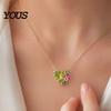 Dainty Pendant Necklace Birthstone Heart Necklace, Birth Stone And Flower Jan To Personalized Jewelry Dec Floral Birthday Gift for Mom Wife