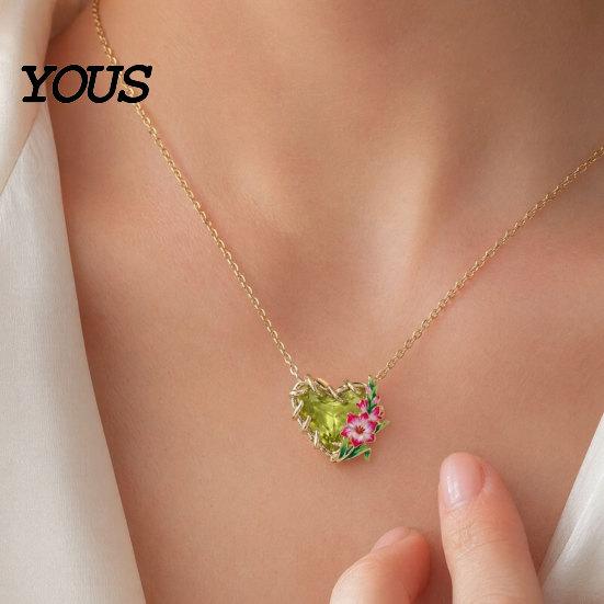 Dainty Pendant Necklace Birthstone Heart Necklace, Birth Stone And Flower Jan To Personalized Jewelry Dec Floral Birthday Gift for Mom Wife