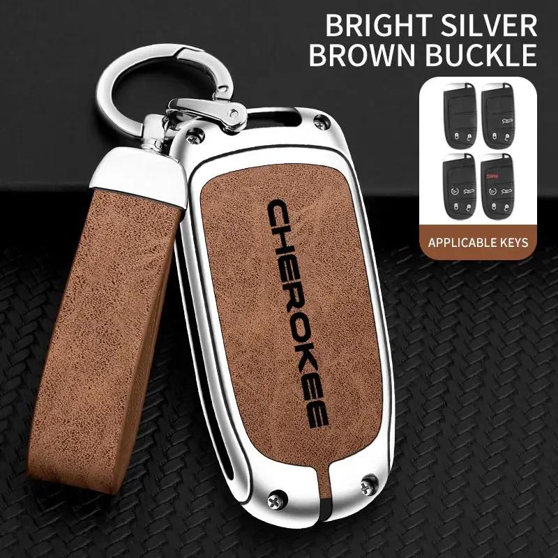 Zinc Alloy Car Key Case Cover Shell Fob For Jeep Cherokee Remote Control Protector For JEEP CHEROKEE Key Cover Auto Accessories AMS1