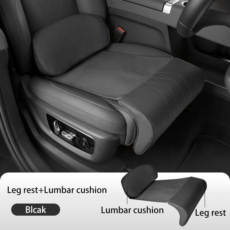 Leather Leg Support Extension Seat Cover Memory Foam Extender Cushion With Backrest Car Interior Accessories Universal Car