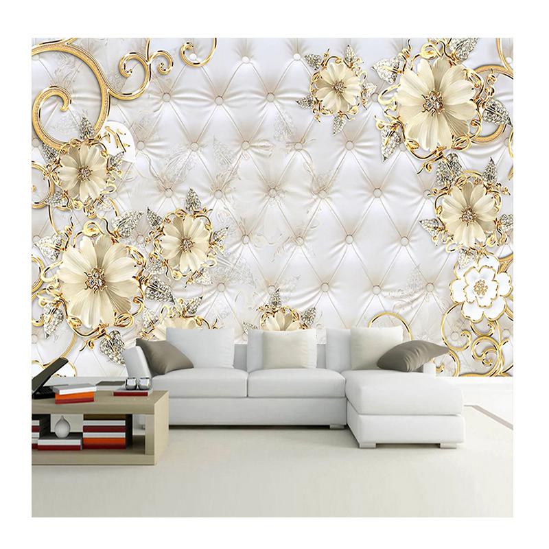 

European Style 3D Wall paper Jewelry Flower Bag Soft Mural Luxury Living Room Wallpaper Poster 200 cm(W) x 140 cm(H)