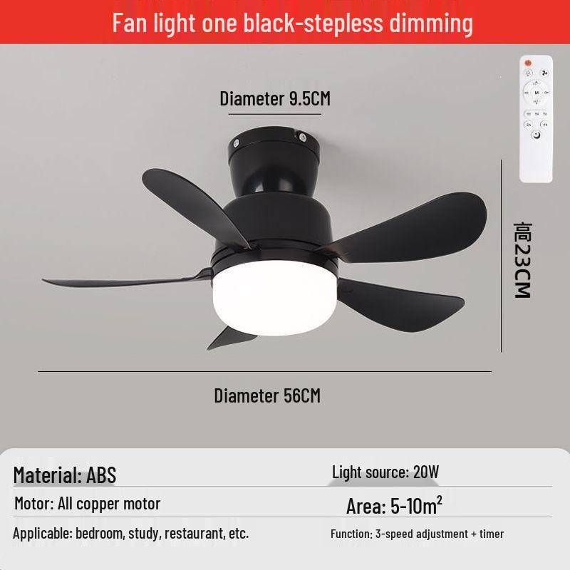Walnut Chinese Style Ceiling Fan Light – Silent, Full Spectrum for Living Room and Bedroom