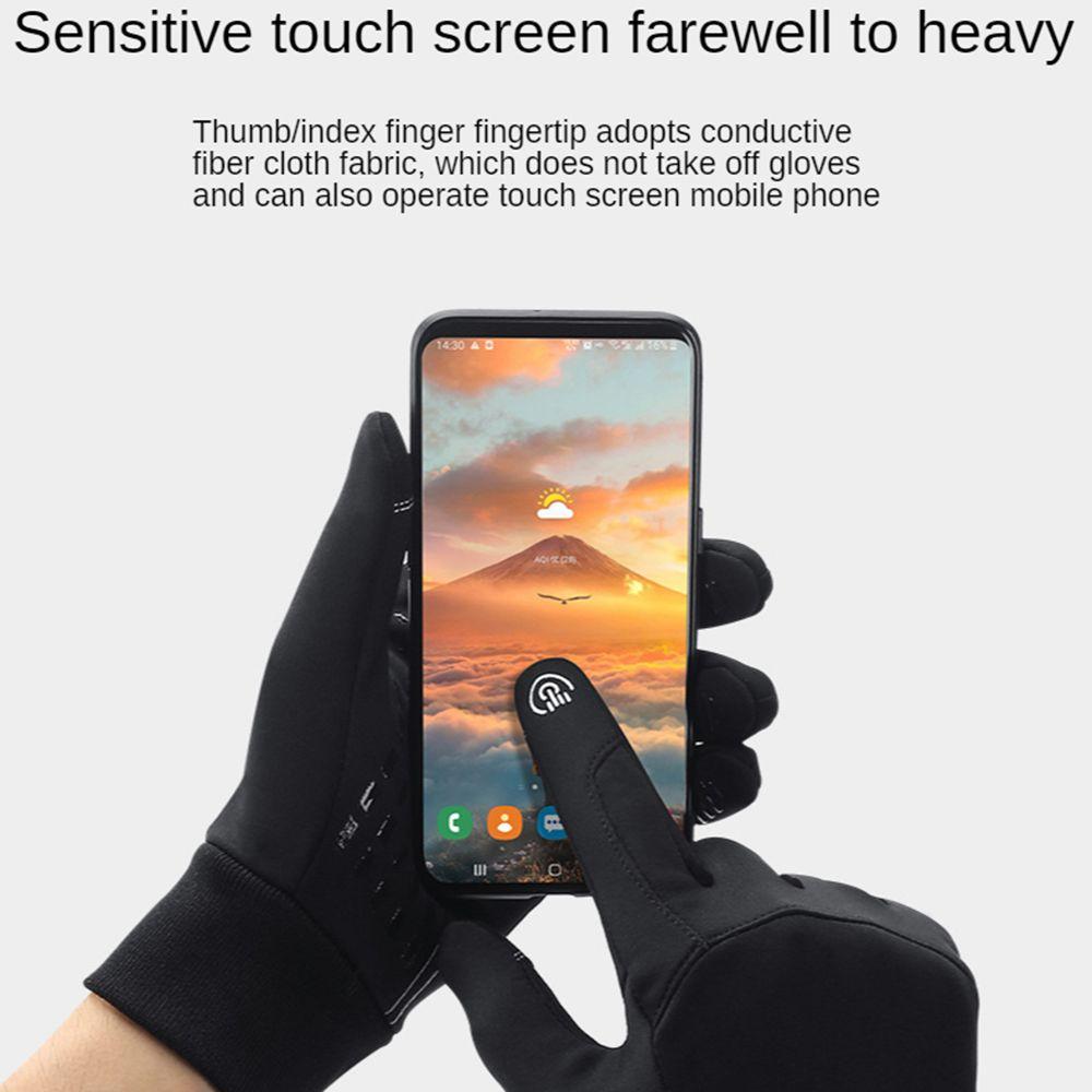 Sport Waterproof Windproof Running Ski Full Finger Touch Screen Warm Thermal Fleece Bike Gloves
