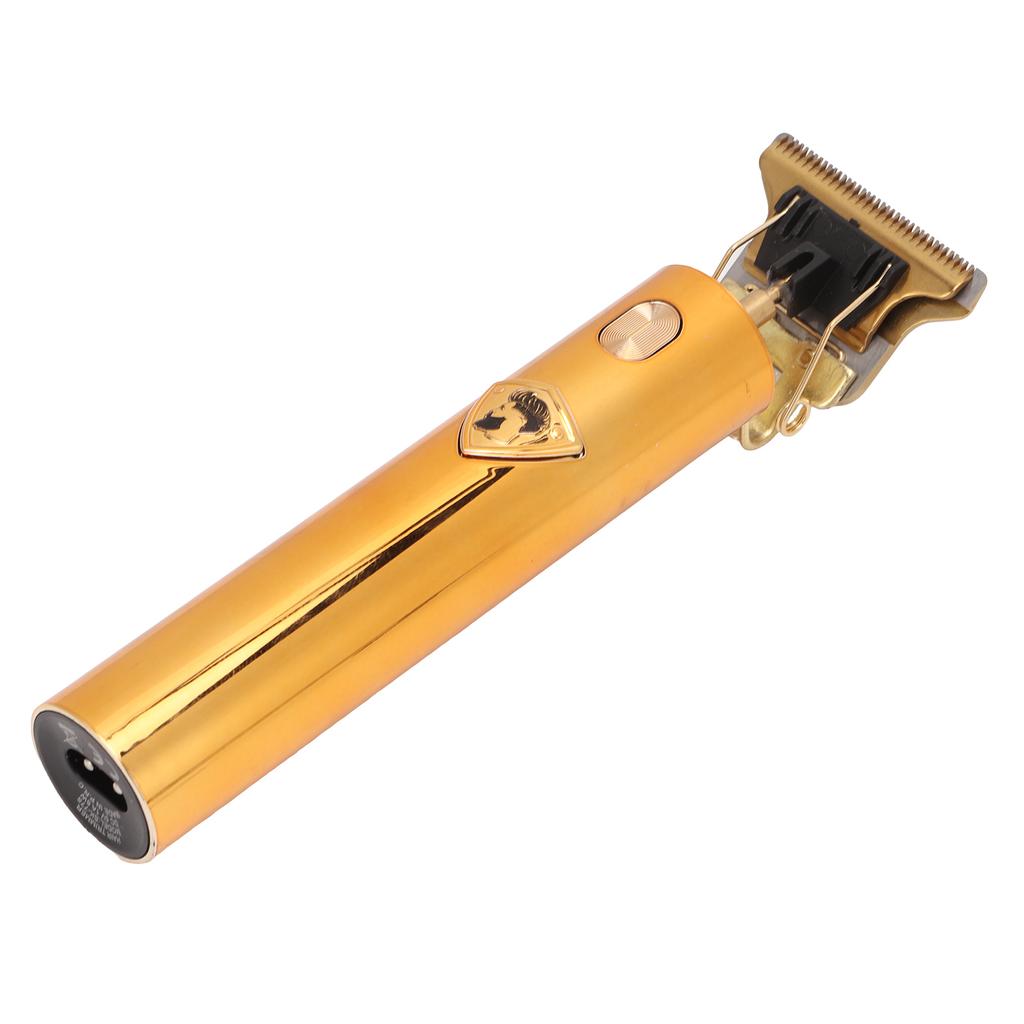 Electric Hair Clipper Beard Trimmer Cordless T Blade Edger 4 Guide Combs Stainless Steel Blades Golden for Men