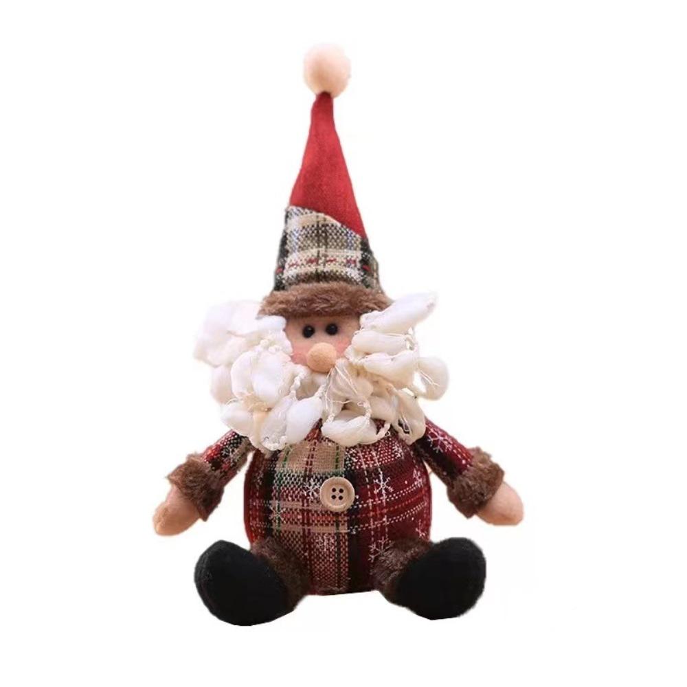 

Gift PP Cotton Santa Claus Red Brown White Christmas Decor Dolls Soft Elk Christmas Decor
