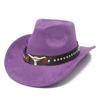Fashion Classic Suede Equestrian Hat Men's and Women's Outdoor Travel Beach Vacation Visor Bent-brimmed Western Cowboy Hat