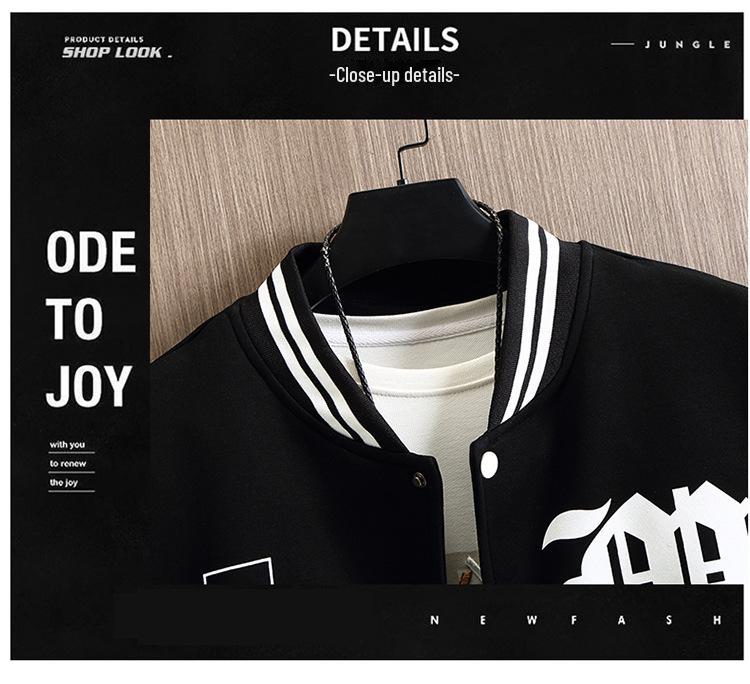 Übergröße Herren Baseballjacke - Frühling/Herbst Locker geschnittene Trendige Freizeitjacke für kräftigere Figuren
