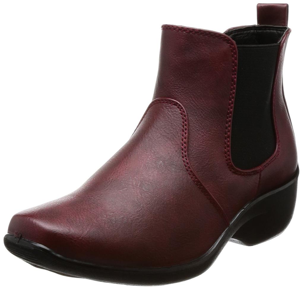 Nouvelle Vogue Relax Rain Shoes, Side Gore 365 Days Rain Short Boots, Wine, Size 23 cm