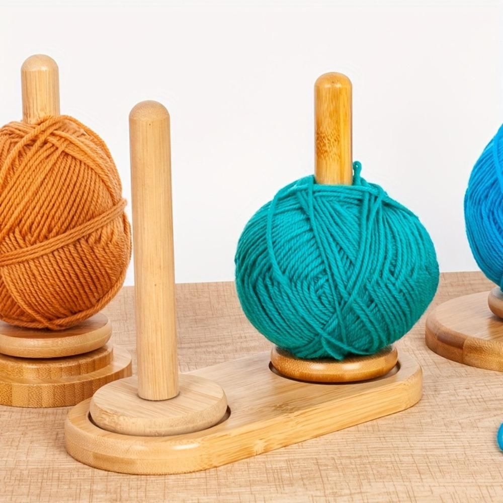 Stable Yarn Storage Rack Detachable Base Wooden Yarn Holder Wool Knitted Spool  DIY Knitting