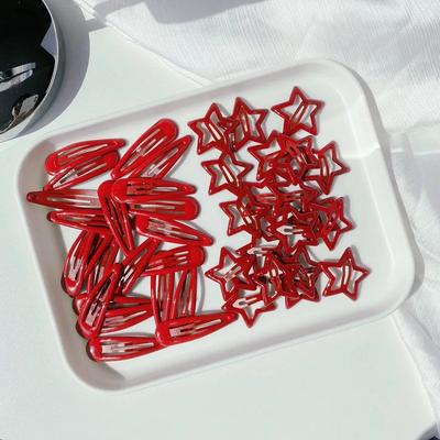 10 Peças Natal Ano Novo Estrela Vermelha Presilha de Pressão para Menina Gotas de Água Presilhas Grampo de Cabelo Mulheres Acessórios de Cabelo Kawaii Presilha BB