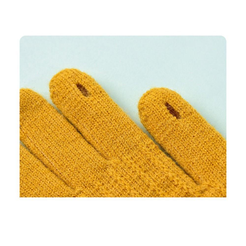 Fashion Pearl Bow Knitted Gloves Kawaii Women Mittens New Warm Fullfinger Gloves