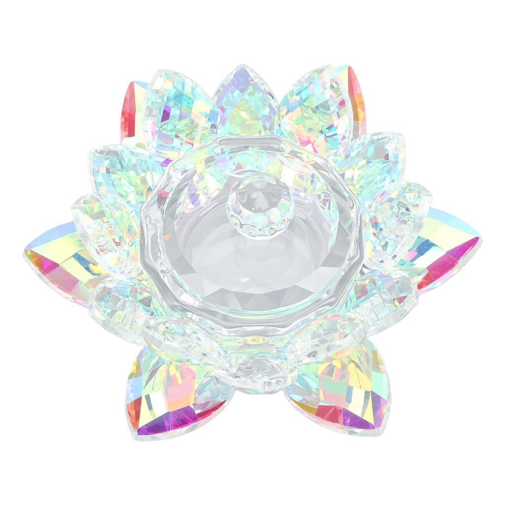 Flower Shape Nail Art Dappen Dish Glass Tealight Candle Holder Candlestick Decor With Lid Non Slip Bottom