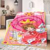 Cardcaptor Sakura Anime Style Flannel Blanket, Print for Bed and Chair, Warm Home Textile, Lightweight Outdoor Blanket_LIAN