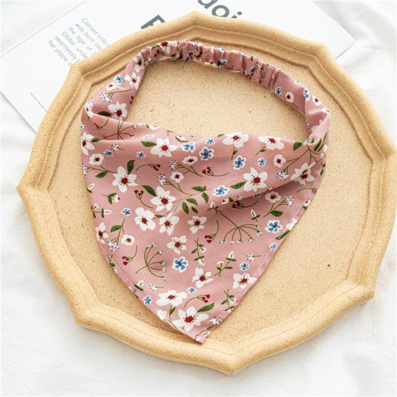 Floral Elastic Headscarf, Women's Floral Fabric Headscarf, Triangular Headband Hair Accessory