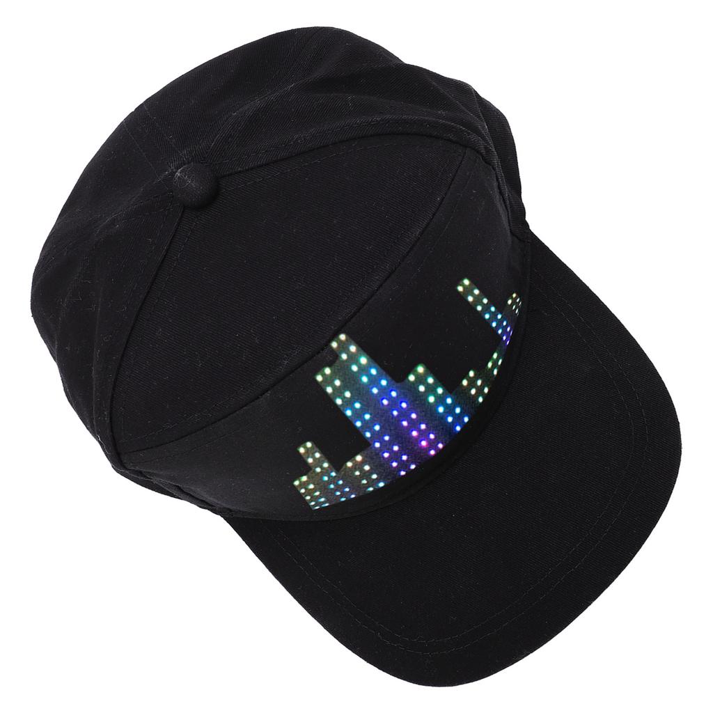 LED Display Baseball Cap APP Programmable Adjutsable Cotton Detachable 12x32 LED Display Hat