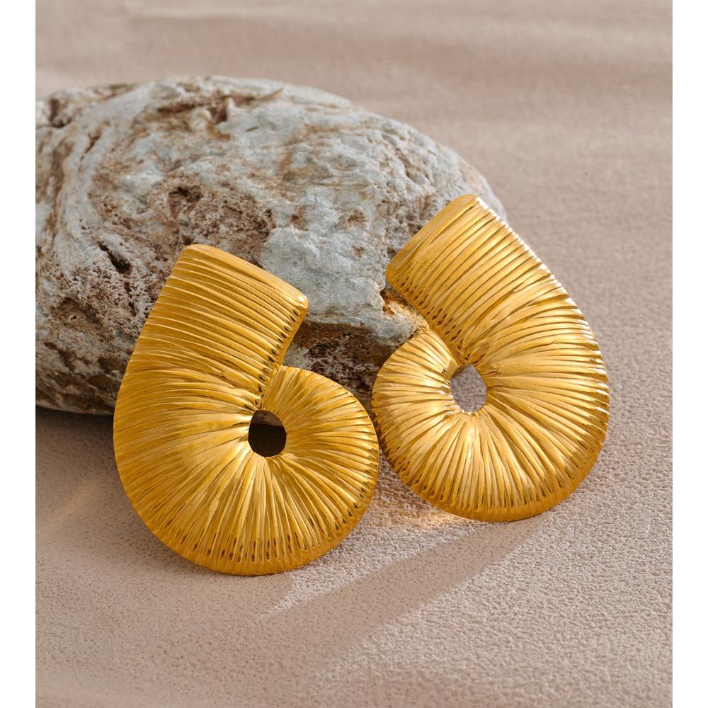 Eetit Waterproof Stainless Steel Metal Statement Stud Earrings Minimalist Stripe Attractive Fashion Europe Jewelry Wholesale
