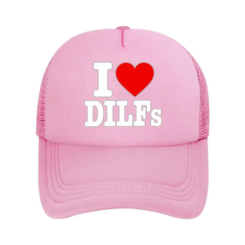 Ich liebe Dilfs Kühnes Humor Design Netz-Baseballkappe Für Damen Unisex FeUnisex Strand-Dad-Hut Hip Hop