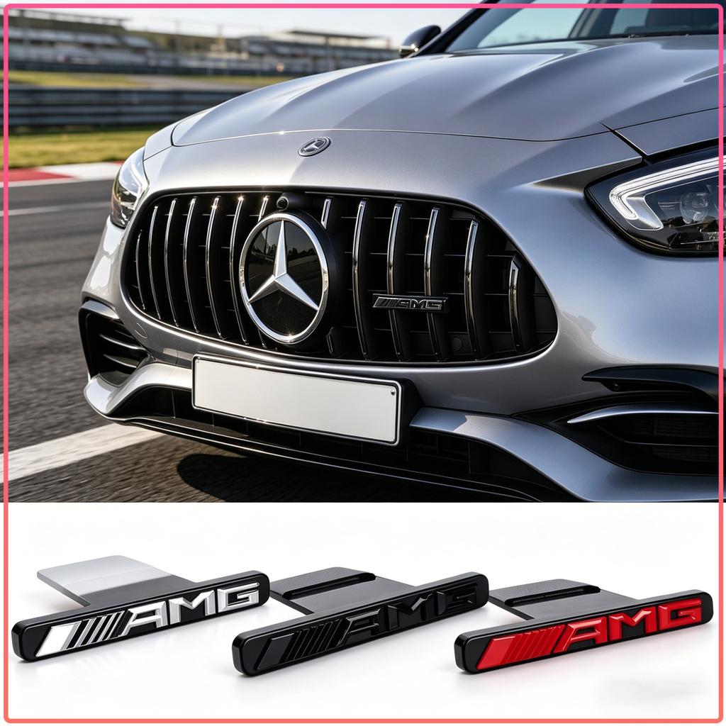 1Pcs Auto Front Grill Badge Emblem AMG Logo Styling For Mercedes-Benz CLS GLC GLK W211 W221 W220 W163 W164 W203 W204 A B C E S SLK Class