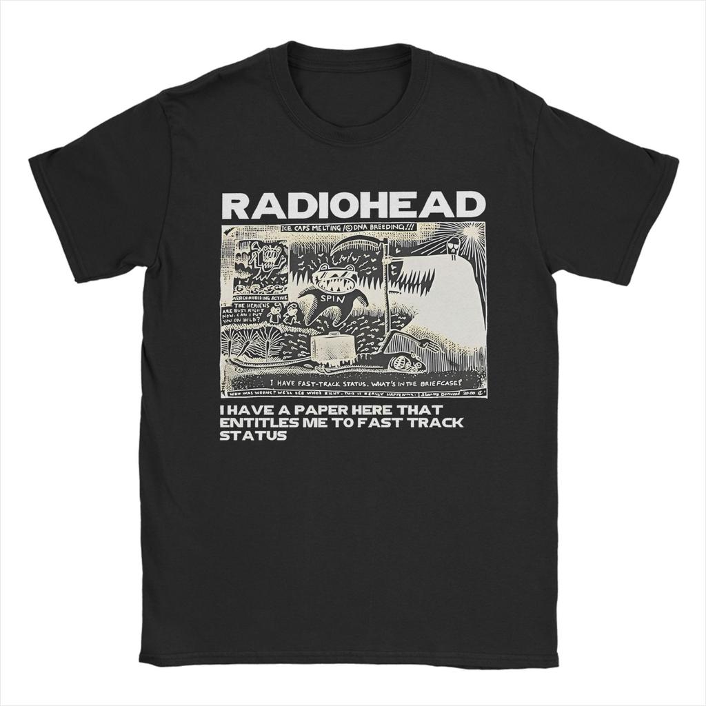 Radiohead Rock Vintage Hip Hop T Shirts Men Women Cotton Leisure T-Shirt Crewneck Tees Short Sleeve Clothes 4XL 5XL